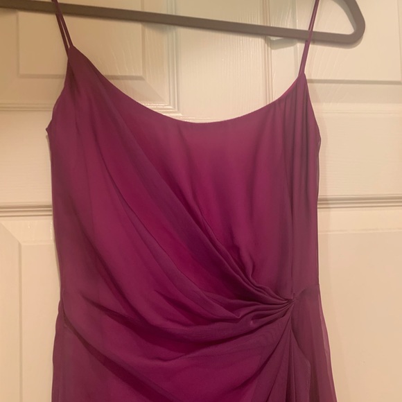 Stunning chiffon purple gown with extra flow swag - Picture 2 of 10
